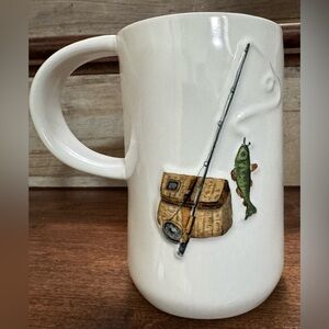 Super Cute 🥰 Rae Dunn By Magenta YOU’RE A REEL CATCH Ceramic Mug - NEW